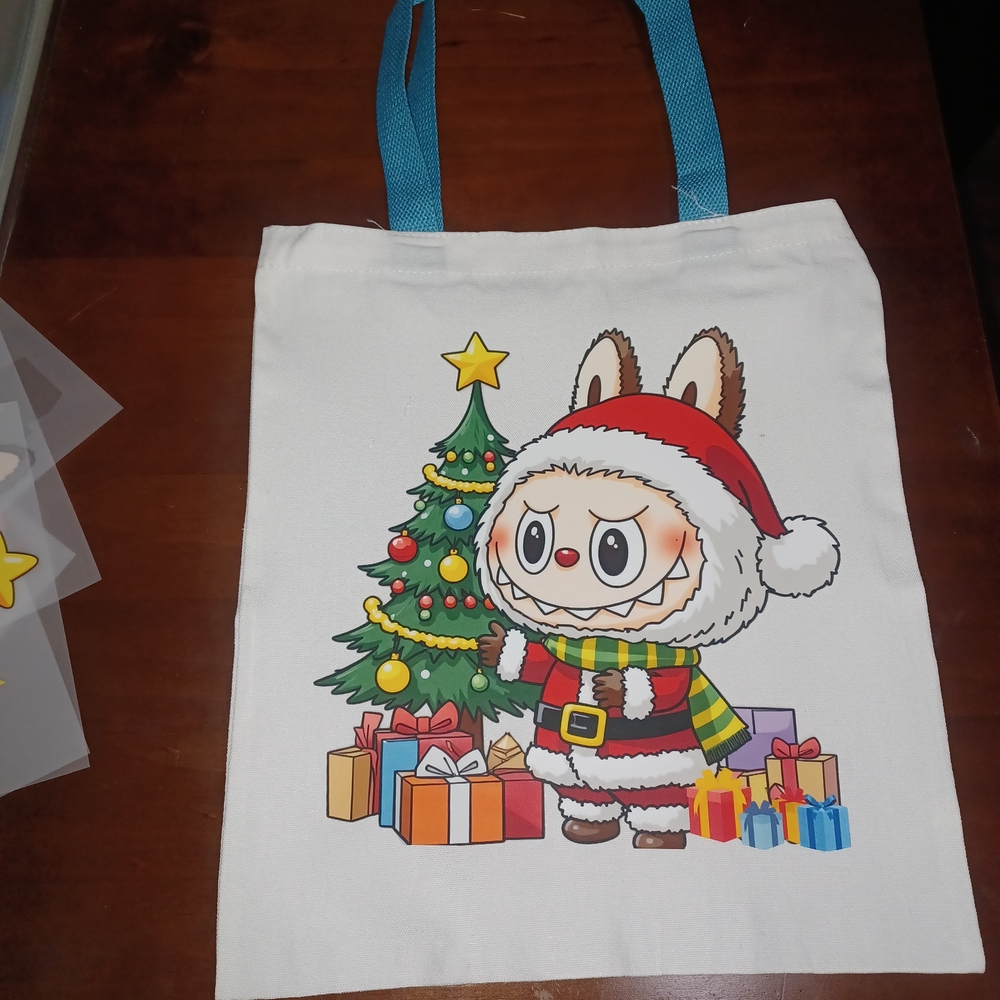 Festive LAbuBu Character White Tote Bag